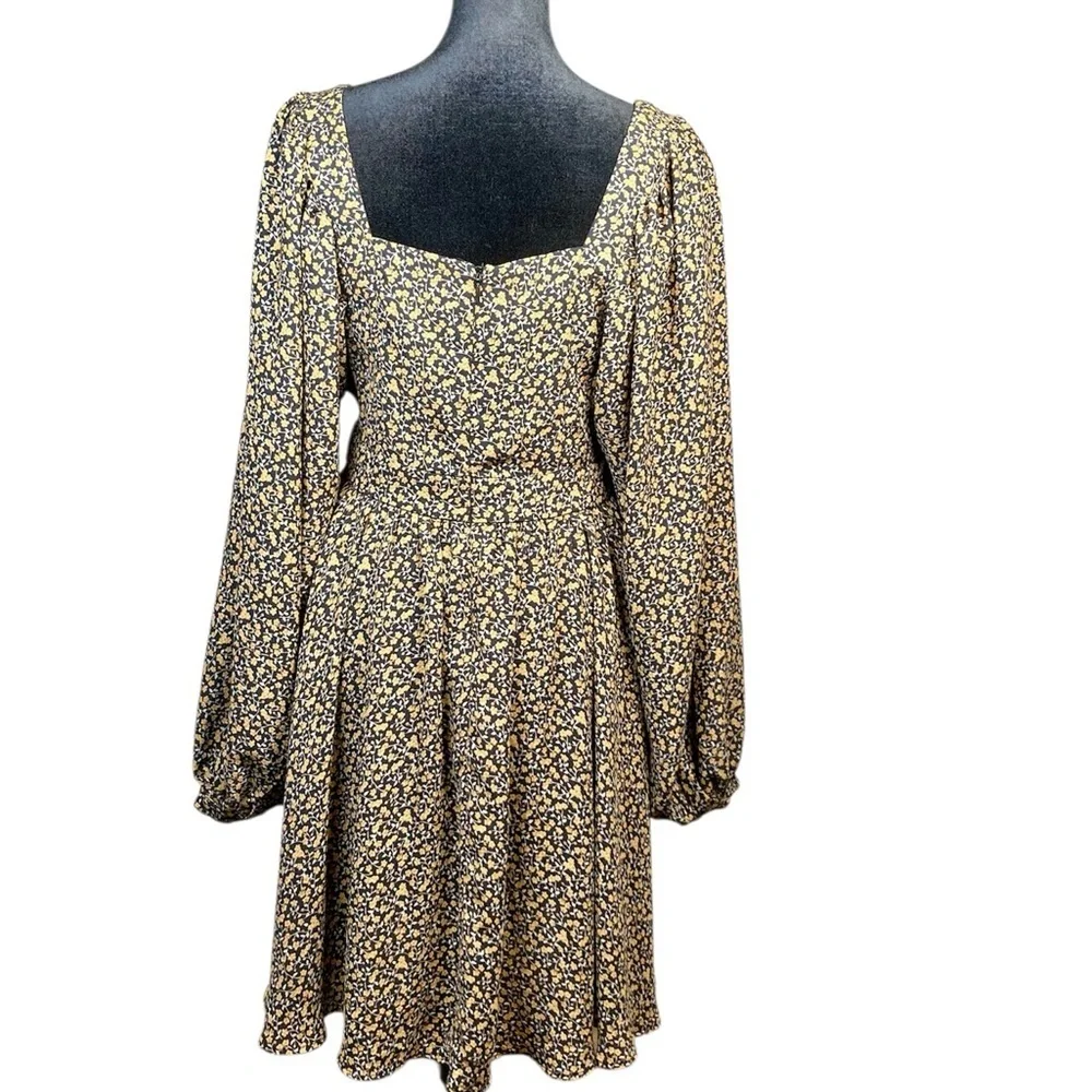 MANGO Floral Print Square Neck Mini Dress Size Small - Picture 3 of 6